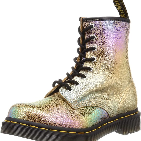 Dr. Martens Shoes - DOC MARTENS Women's "Rainbow Ray" Metallic Iridescent Lace Up Boots SZ 6 NEW
